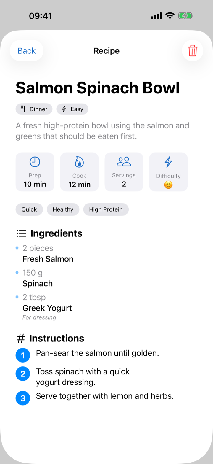 FridgeLoop recipe detail